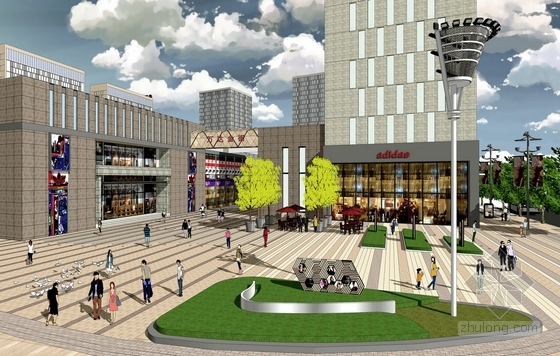 城市商業(yè)廣場效果圖5